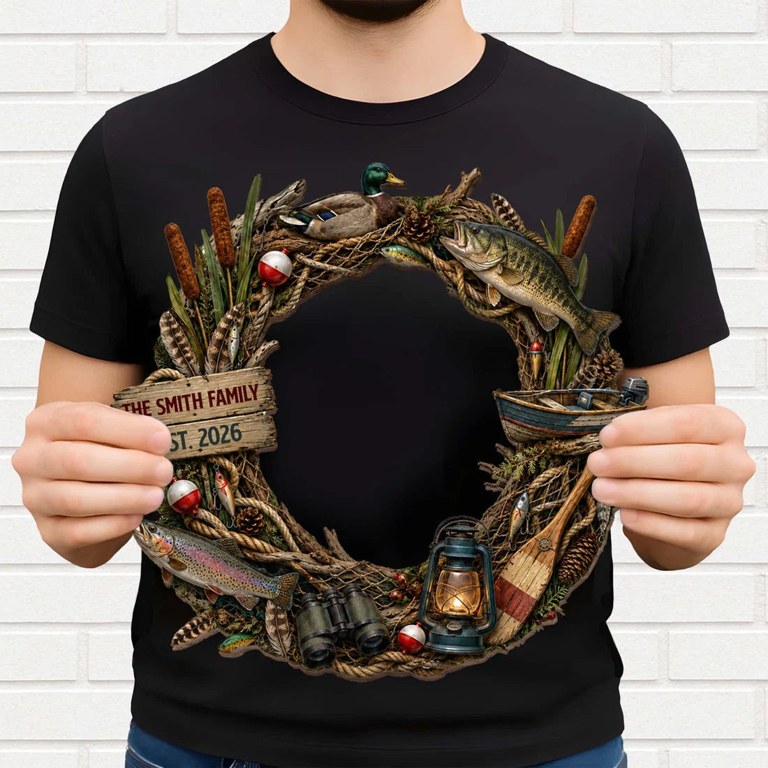 Our Family Fishing Personalized Wood Sign - Custom Lake House Gift for Fishing Lovers