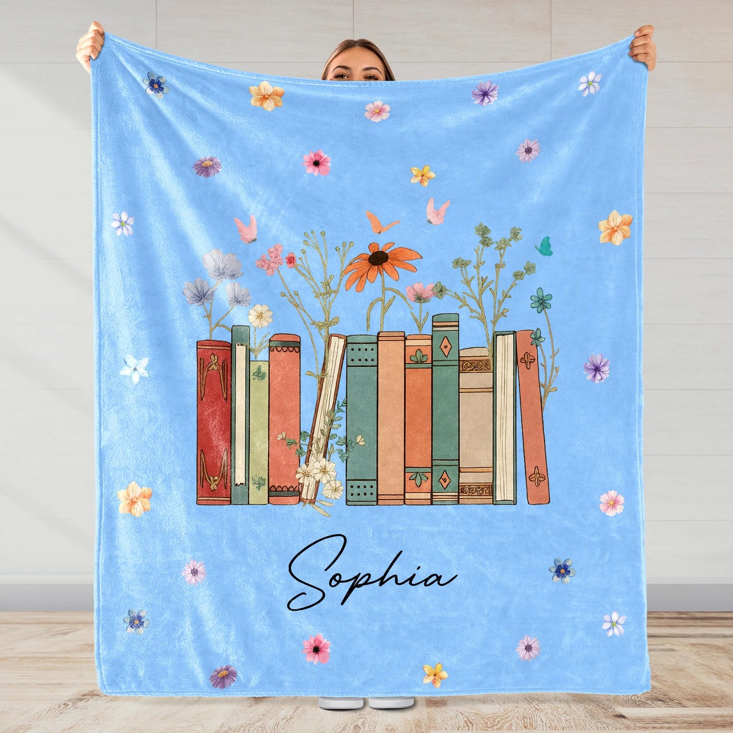 Add Your Message, A Cozy Companion For Every Book Lover With Flowers And Books