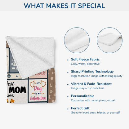 Best Dog Mom Ever Custom Blanket - Personalized Pet Keepsake Gift