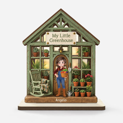 Custom Greenhouse Wooden Plaque for Mom with personalized design details for meaningful gifting