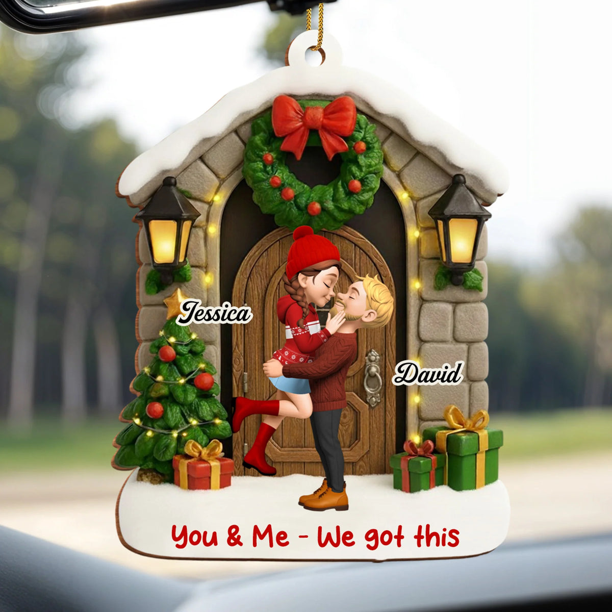 You & Me We Got This Personalized Couple Wooden Ornament - Custom Holiday Keepsake Gift