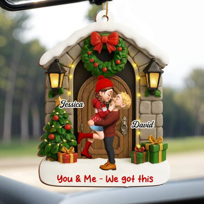 You & Me We Got This Personalized Couple Wooden Ornament - Custom Holiday Keepsake Gift