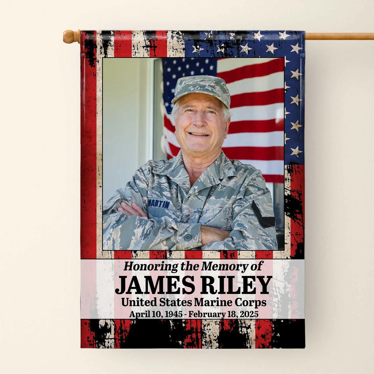 Honoring the Memory of United States Marine Corps, American Flag