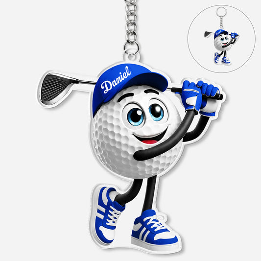 Custom Golf Keychain for Dad with personalized design details for meaningful gifting