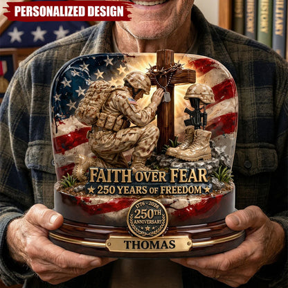 250Th America Anniversary Plaque for Military / Veteran with personalized design details for meaningful gifting