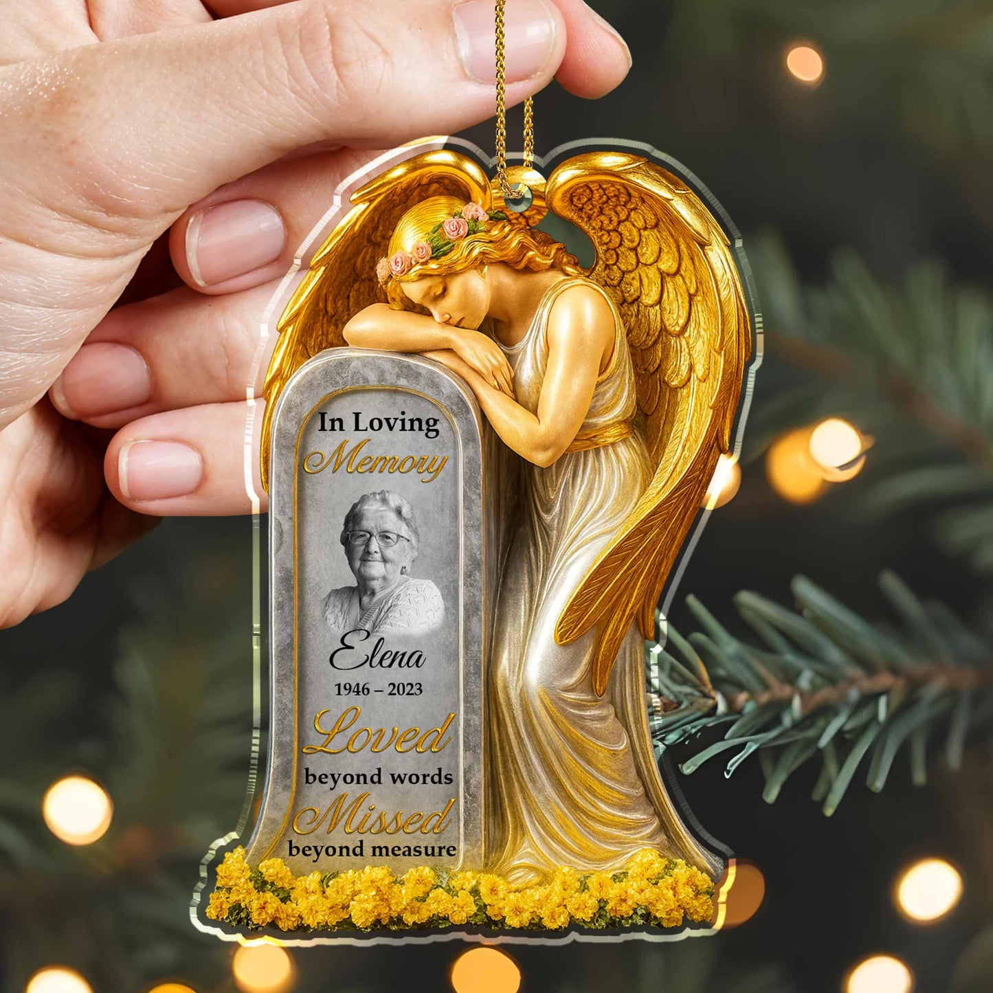 Loved Beyond Words Missed Beyond Measure - Personalized Memorial Acrylic Ornament for Family