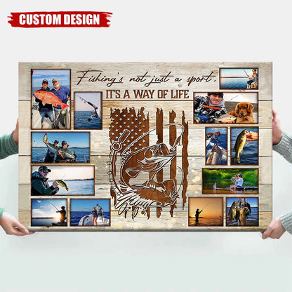 Custom Fishing Photo Collage for Dad with personalized design details for meaningful gifting image 8