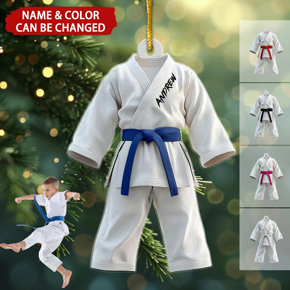 Personalized Karate Uniform Ornament - Custom Martial Arts Keepsake for Karate Lovers