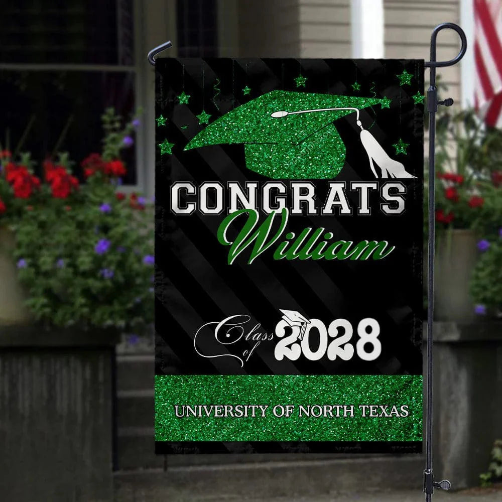 Personalized Graduation Garden Flag with Congrats Class of 2026 name and school info image 8