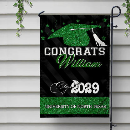 Personalized Graduation Garden Flag with Congrats Class of 2026 name and school info image 9