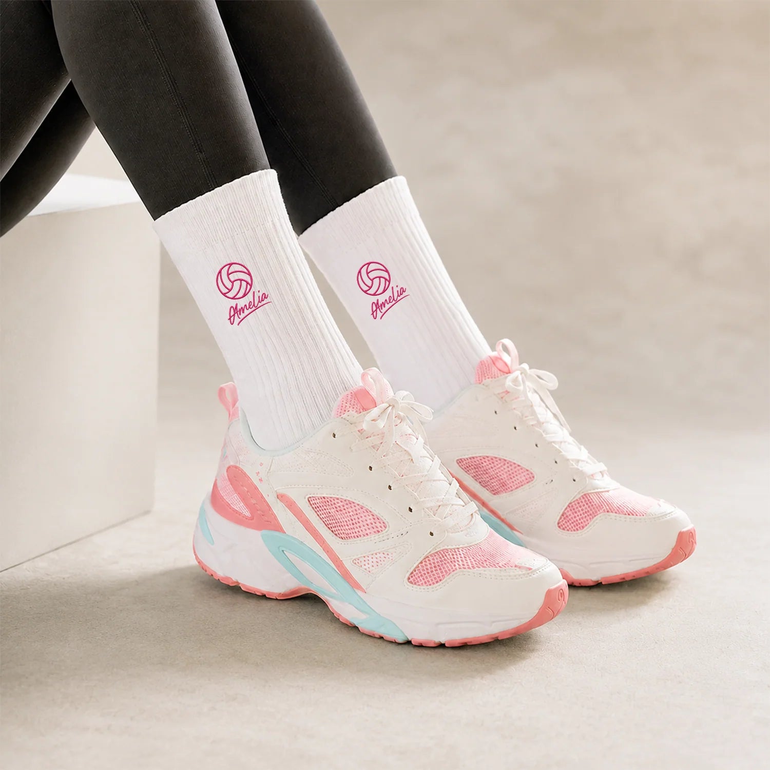 Custom Name Fishing & Athletic Socks - Personalized Crew Socks Gift for Sports Lovers