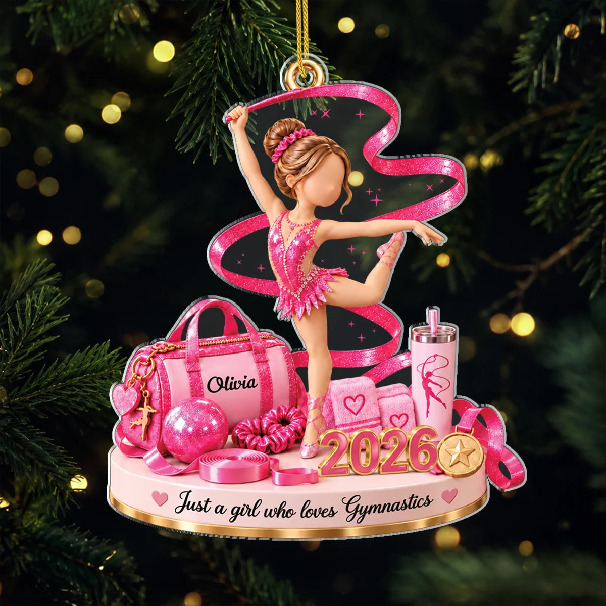 "Just A Girl Who Loves Gymnastics" - Personalized Gymnastics Acrylic Ornament Gift