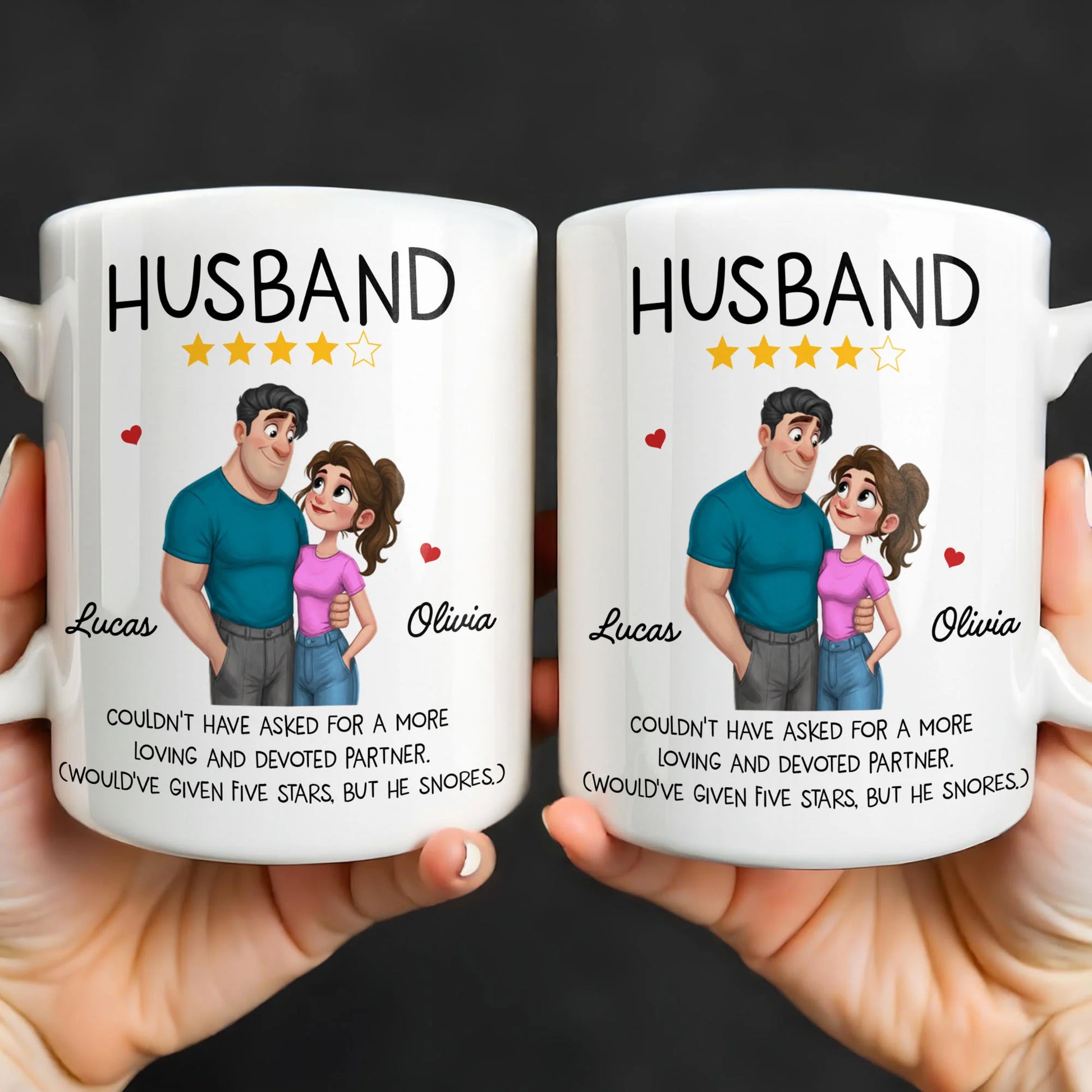 Mug material and size view - Funny Personalized Husband Coffee Mug
