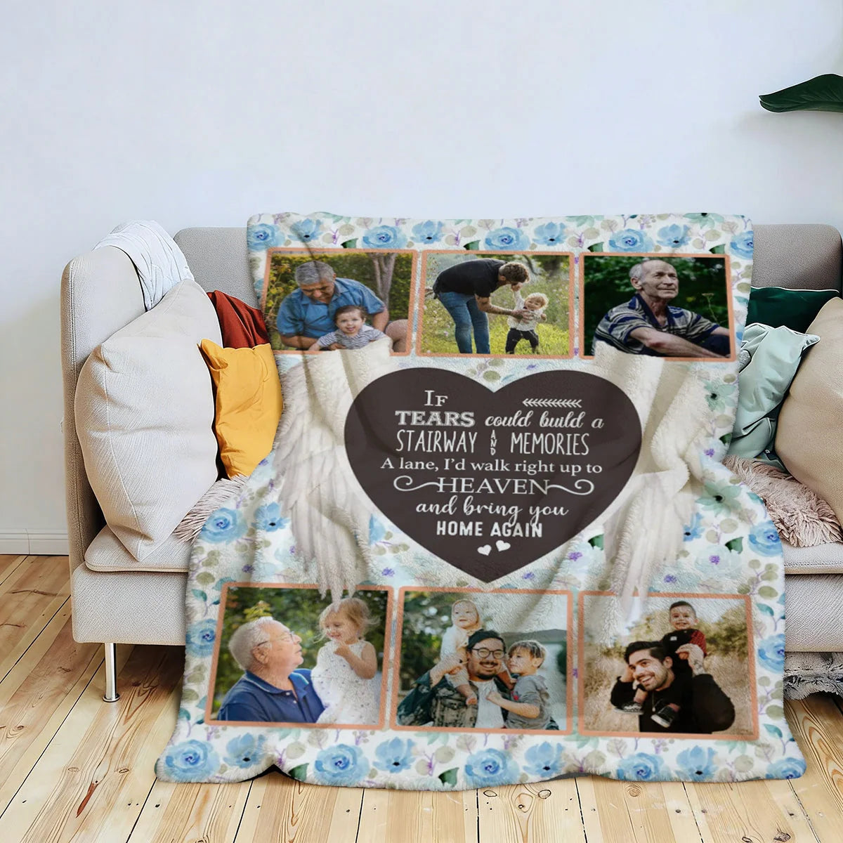 Because Someone We Love Is in Heaven - Personalized Memorial Blanket for Grieving Family