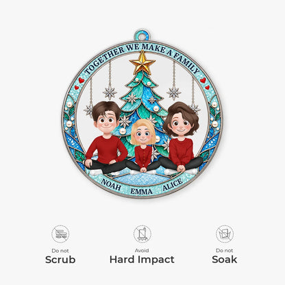 "Together We Make a Family" Custom Family Christmas Ornament - Personalized Family Acrylic Ornament Gift