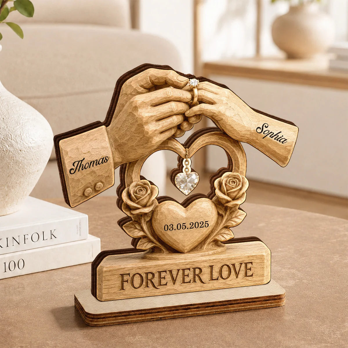 Personalized Couple Wedding Wooden Plaque personalization view for Couples