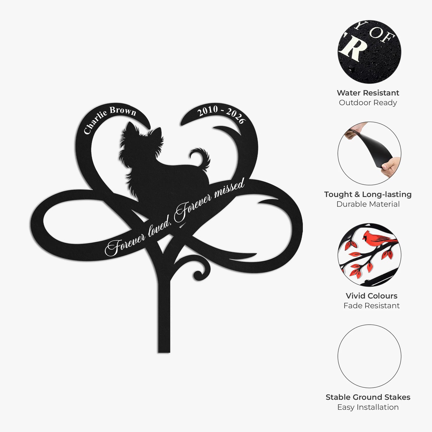 Forever Loved Forever Missed - Personalized Dog Memorial Metal Garden Stake for Pet Lovers