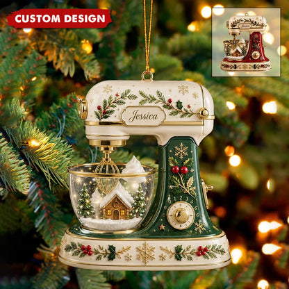 Personalized Kitchen Stand Mixer Christmas Ornament - Custom Acrylic Gift for Bakers