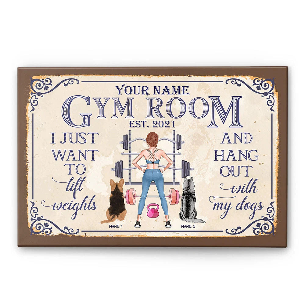 I Just Want To Lift Weights - Personalized Poster/Canvas - Birthday Gift For Gymer - Fitness Lady