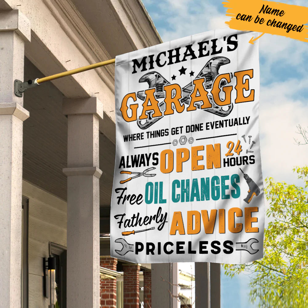 Custom Garage Flag personalization view for Dad