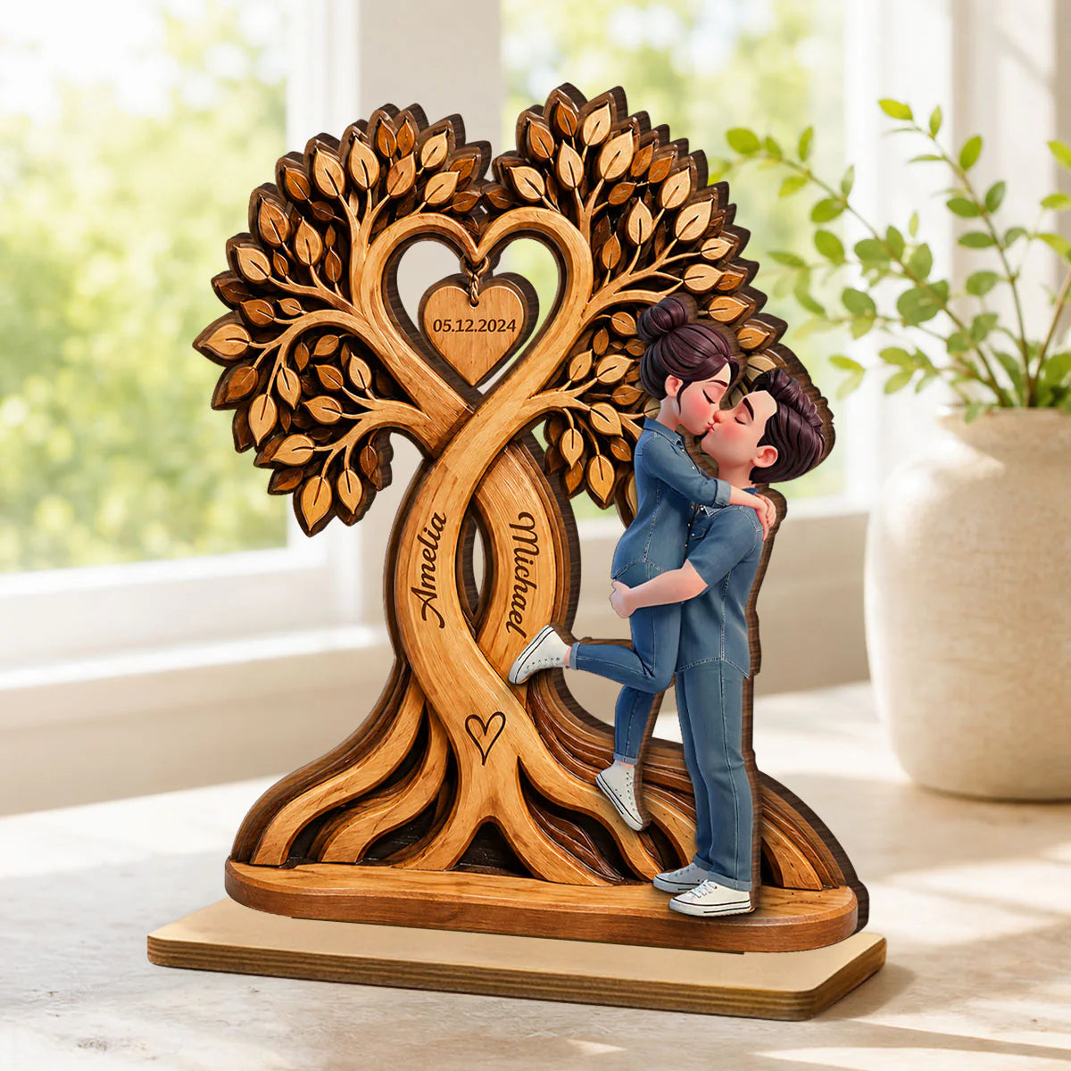 Personalized Couple Anniversary Wood Plaque for Couples with personalized design details for meaningful gifting image 6