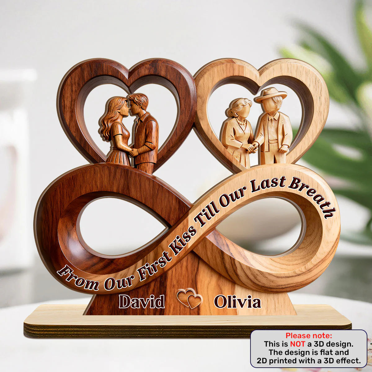 Custom Infinity Name Plaque for Wife with personalized design details for meaningful gifting