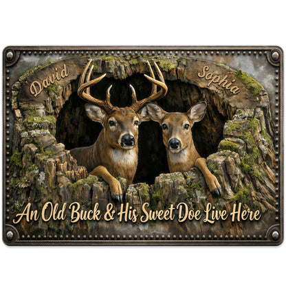 Custom Deer Couple Metal Sign for Couples with personalized design details for meaningful gifting image 10