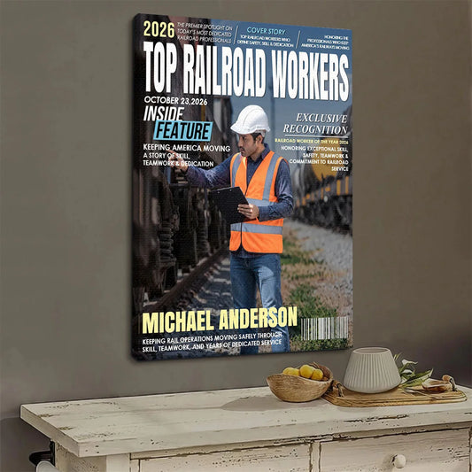 Top Railroad Workers Personalized Photo Canvas / Poster - Retirement Gift for Dad