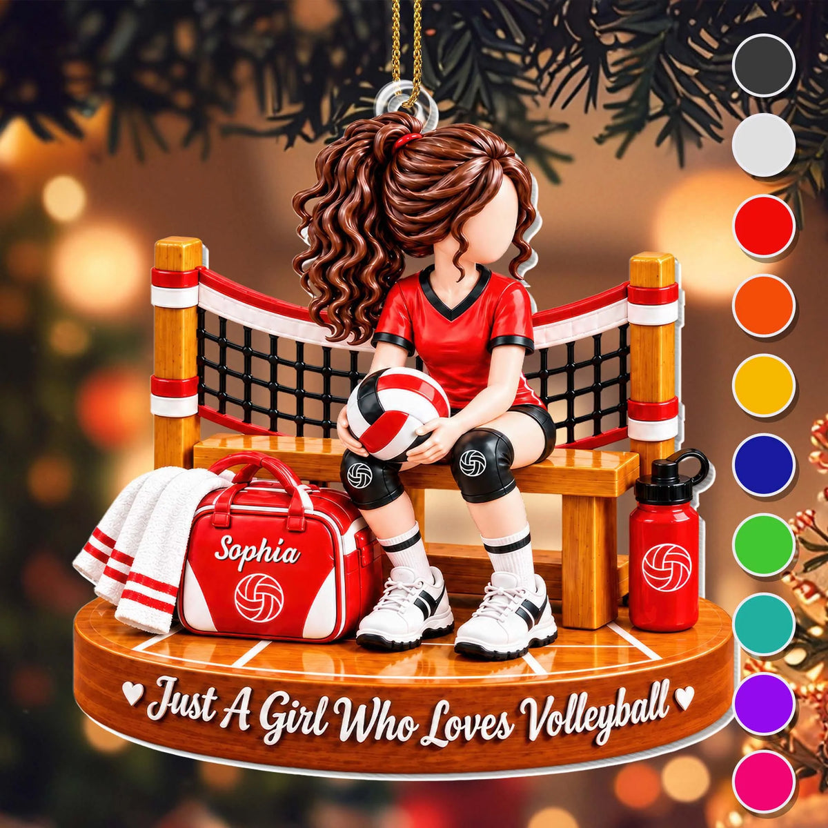 Just A Girl Who Loves Volleyball Personalized Acrylic Ornament - Daughter Sports Gift