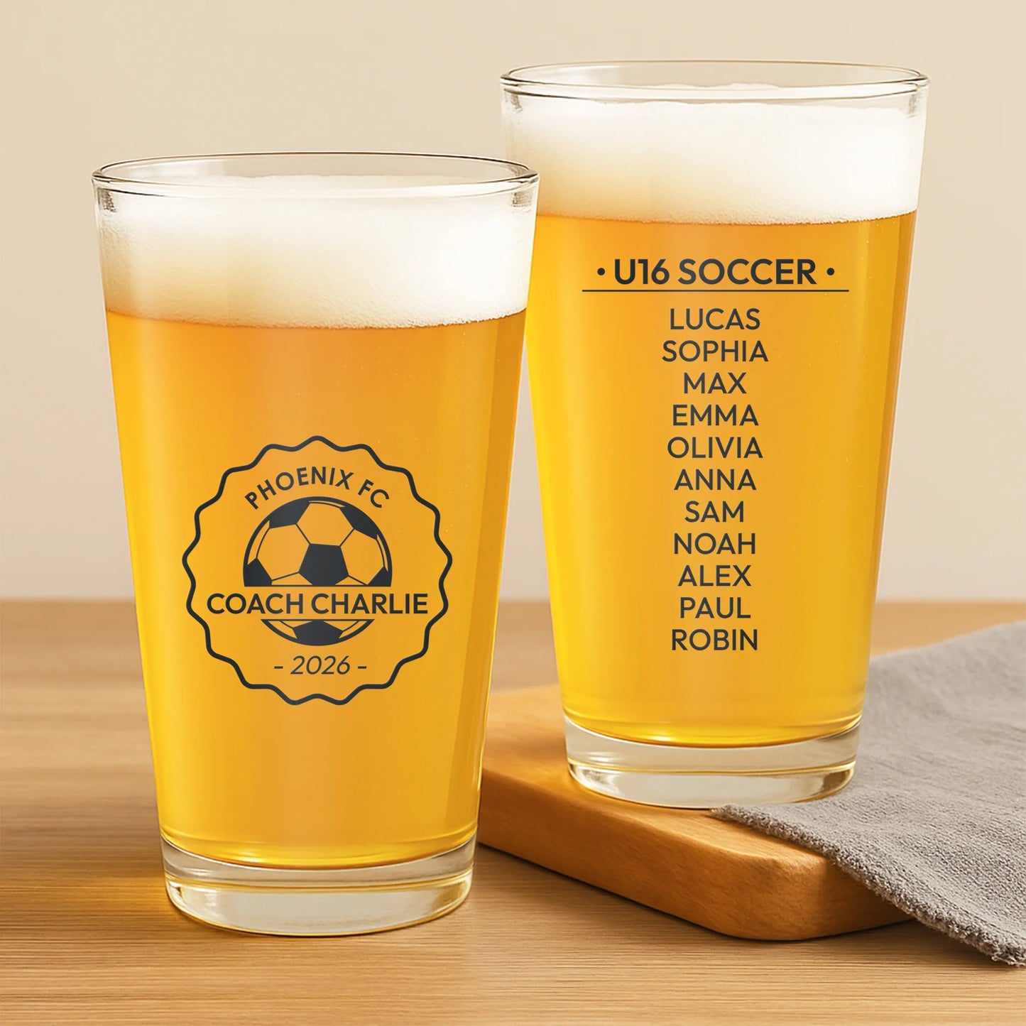 Personalized Soccer Coach Gift personalization view for Aunt / Uncle