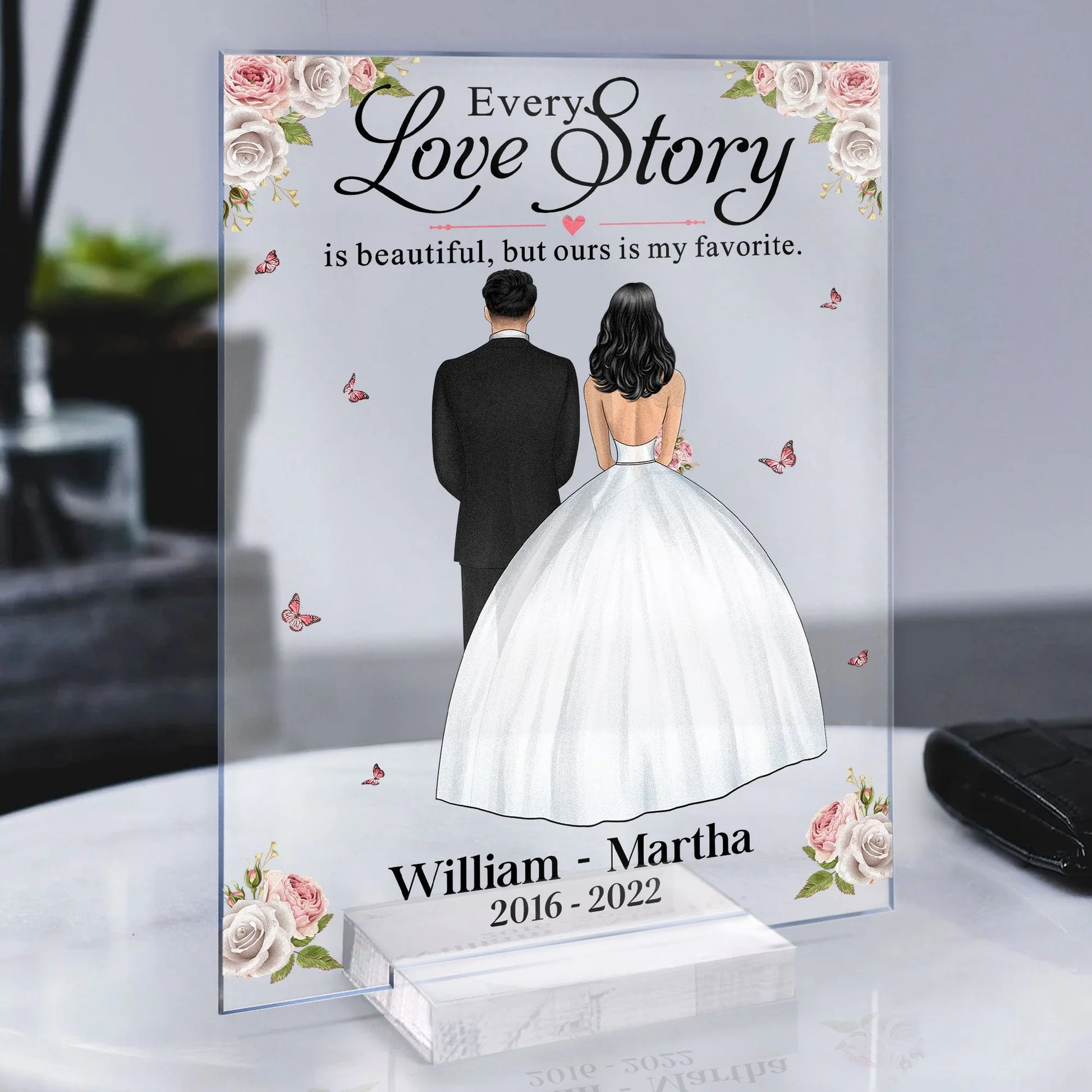 Plaque material and size view - Custom Wedding Anniversary Plaque