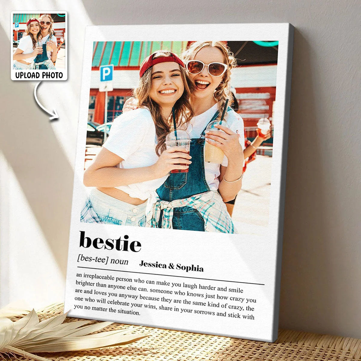 Bestie Definition Personalized Best Friend Canvas / Poster - Custom Photo Gift for Besties