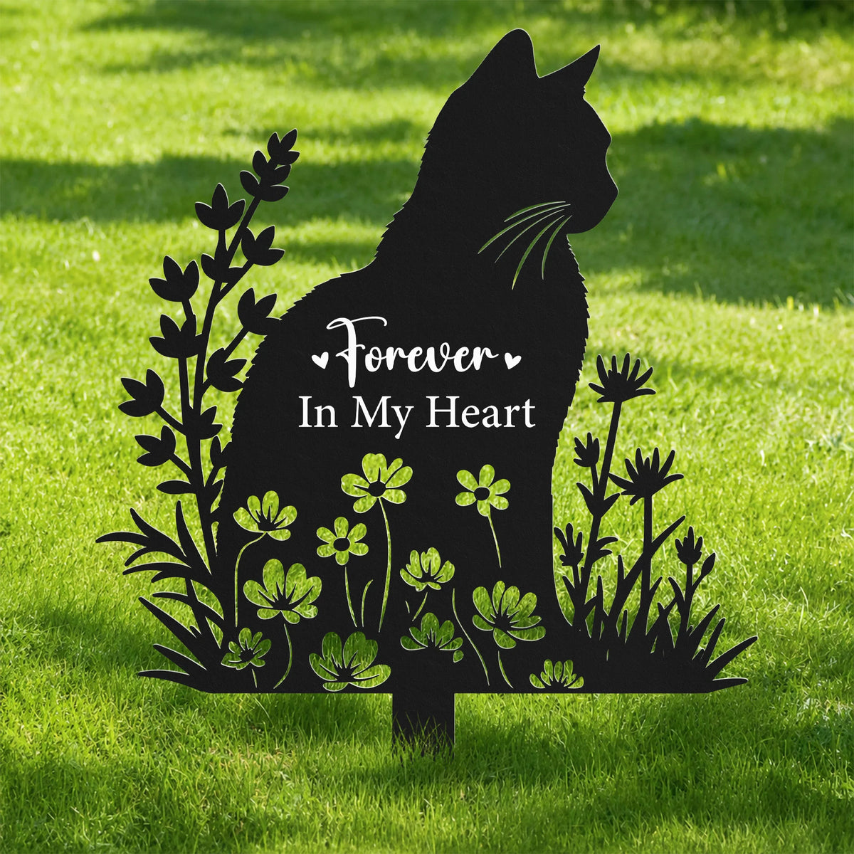 “Forever In My Heart” Personalized Pet Memorial Metal Garden Stake - Custom Gift for Pet Lovers