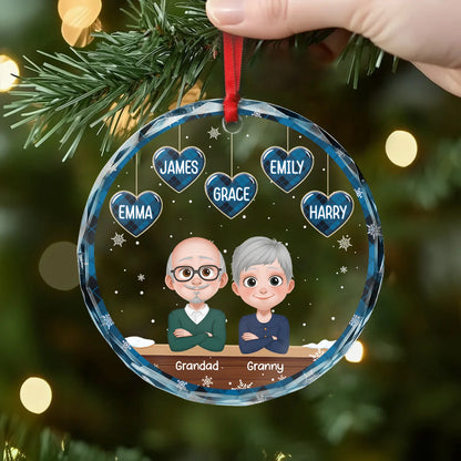 Personalized Family Glass Christmas Ornament - Custom Holiday Keepsake