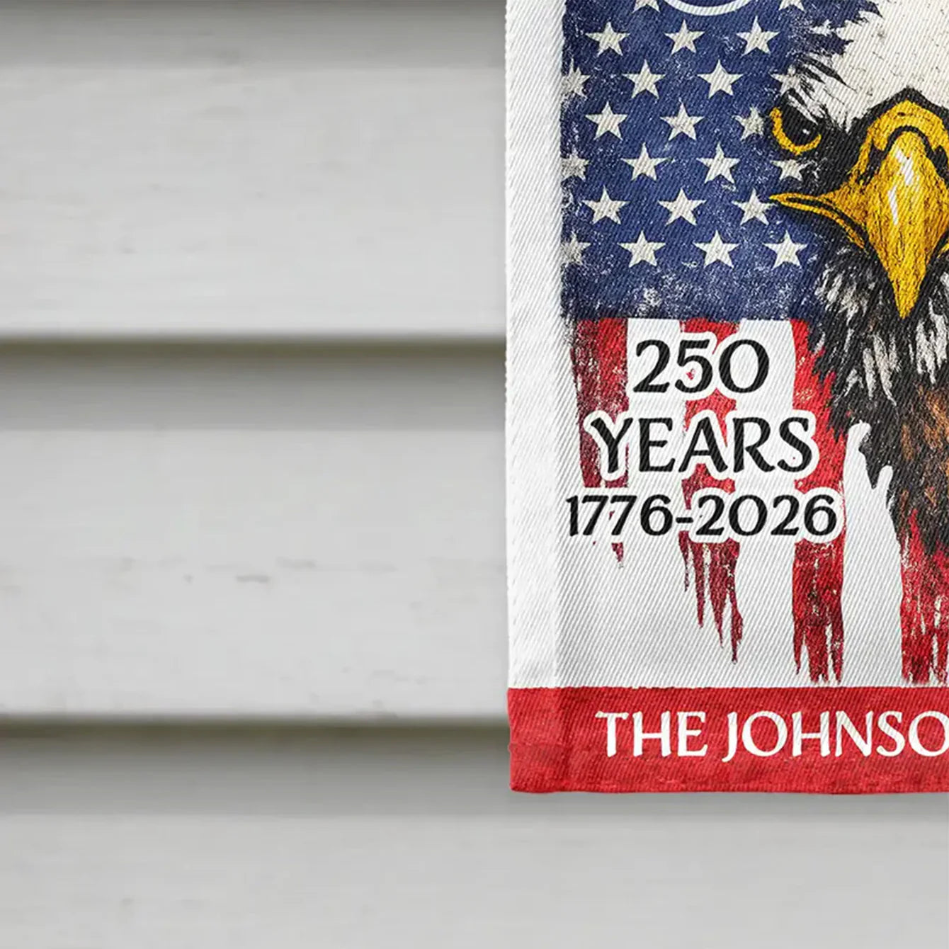 Garden Flag material and size view - Personalized God Bless America Garden Flag
