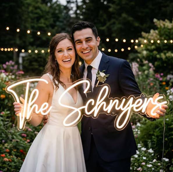 Personalised LED Neon Sign - Custom Name & Logo Light for Wall Decor, Wedding & Bedroom