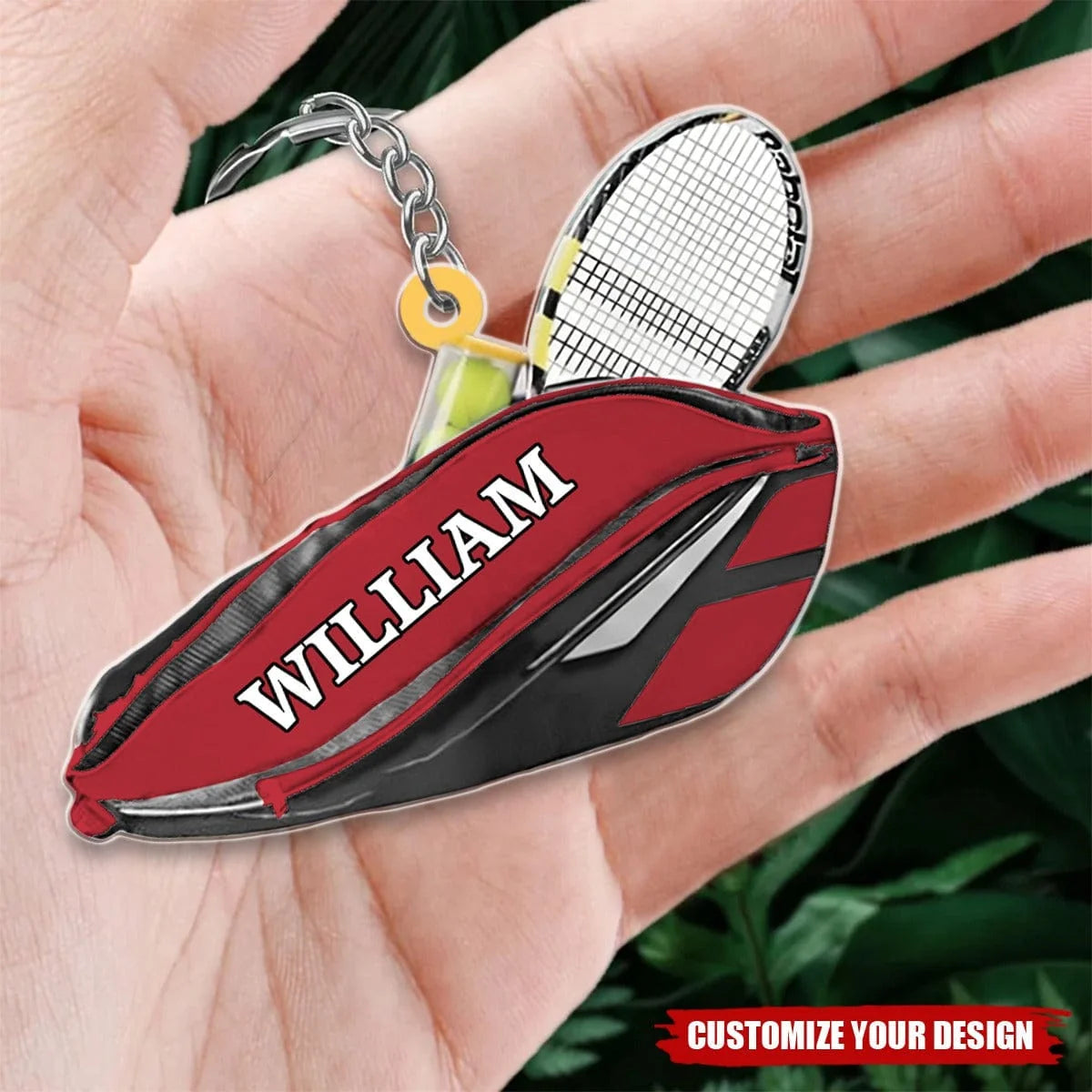 Custom Name Tennis Bag Keychain - Personalized Acrylic Tennis Player Bag Tag Charm