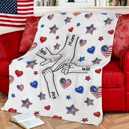Forever Connected Hand in Hand - Personalized Family Blanket