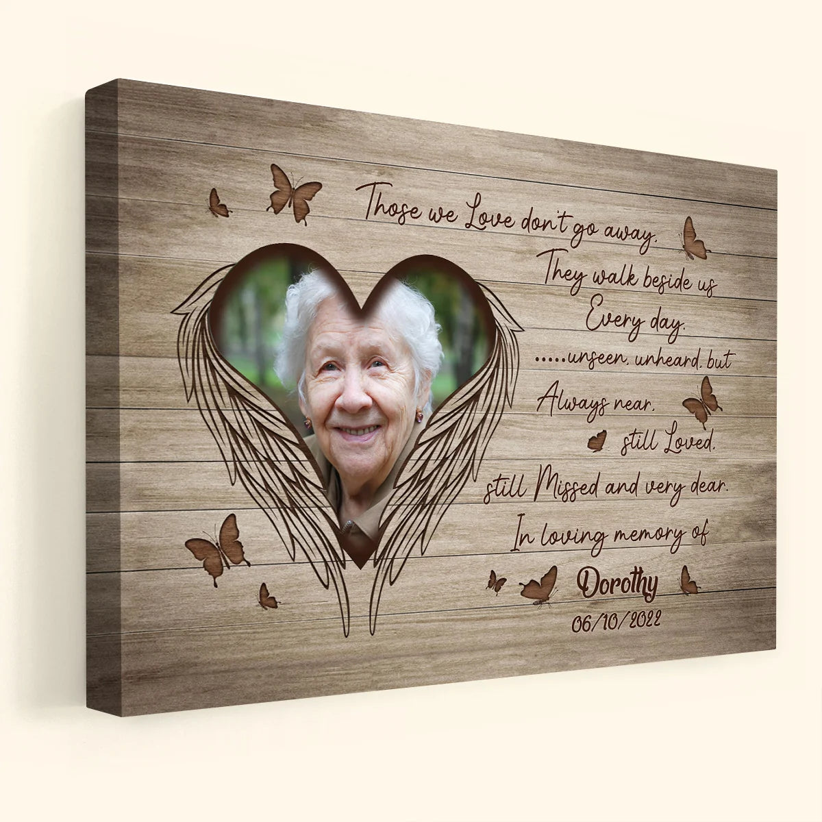 "They Walk Beside Us Every day" Personalized Canvas / Poster - In Loving Memory Photo Keepsake Wall Art Gift for Family