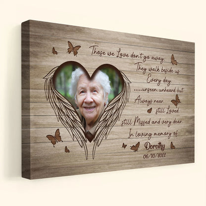 "They Walk Beside Us Every day" Personalized Canvas / Poster - In Loving Memory Photo Keepsake Wall Art Gift for Family