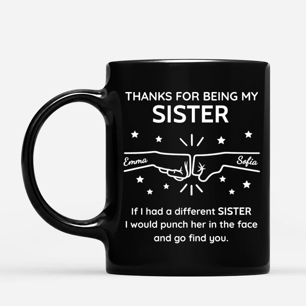 "Thanks For Being My Brother" Fist Bump Personalized Funny Coffee Mug - Birthday Christmas Gift for Brothers