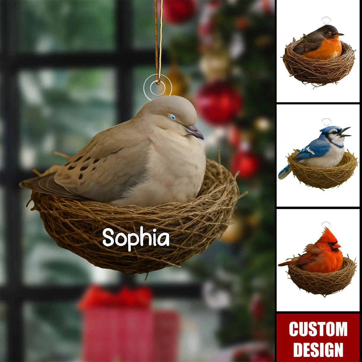 Custom Bird Lover Ornament personalization view for Best Friends