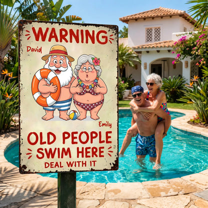 Personalized Metal Sign For Pool for Grandma with personalized design details for meaningful gifting