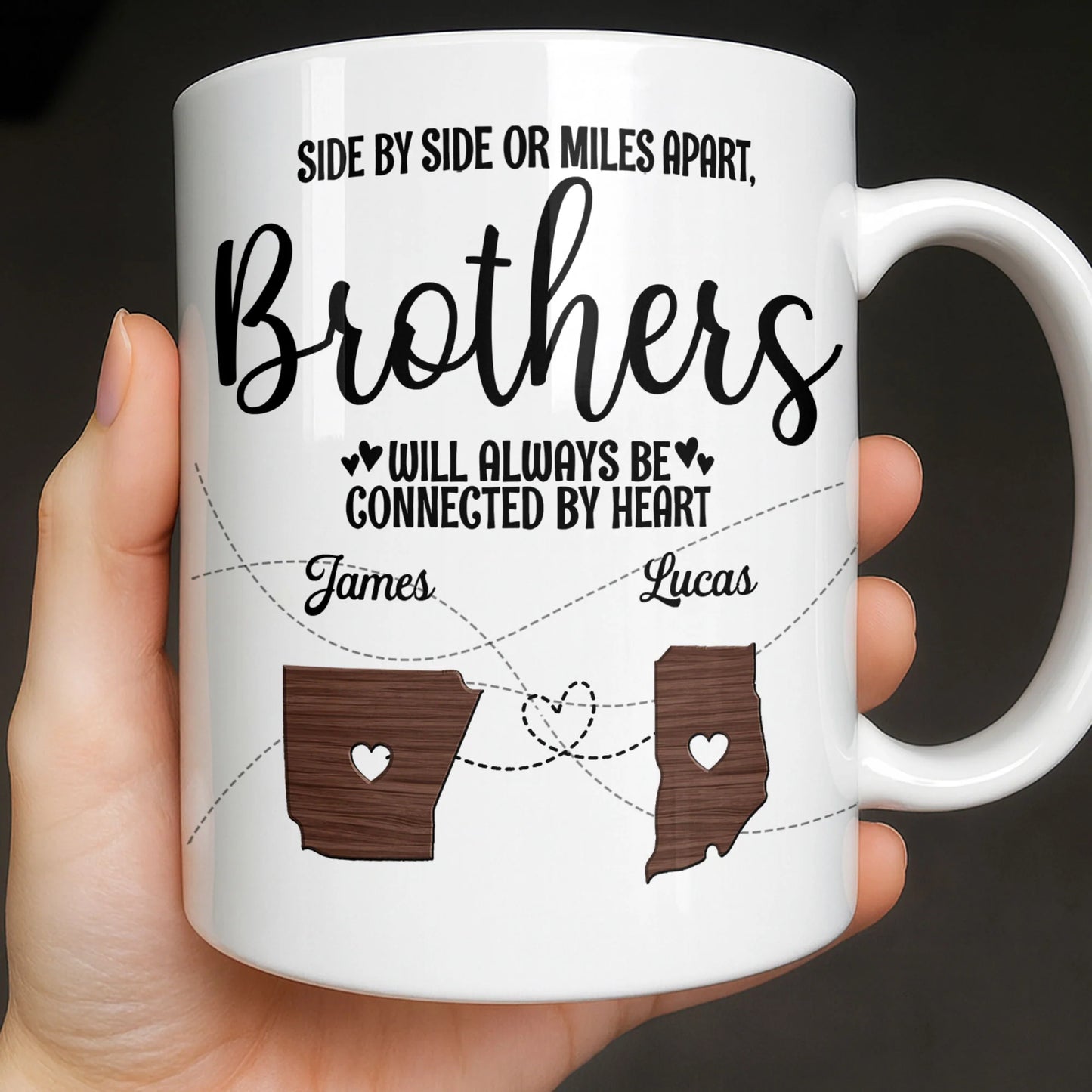 Personalized Brother State Mug for Brother with personalized design details for meaningful gifting
