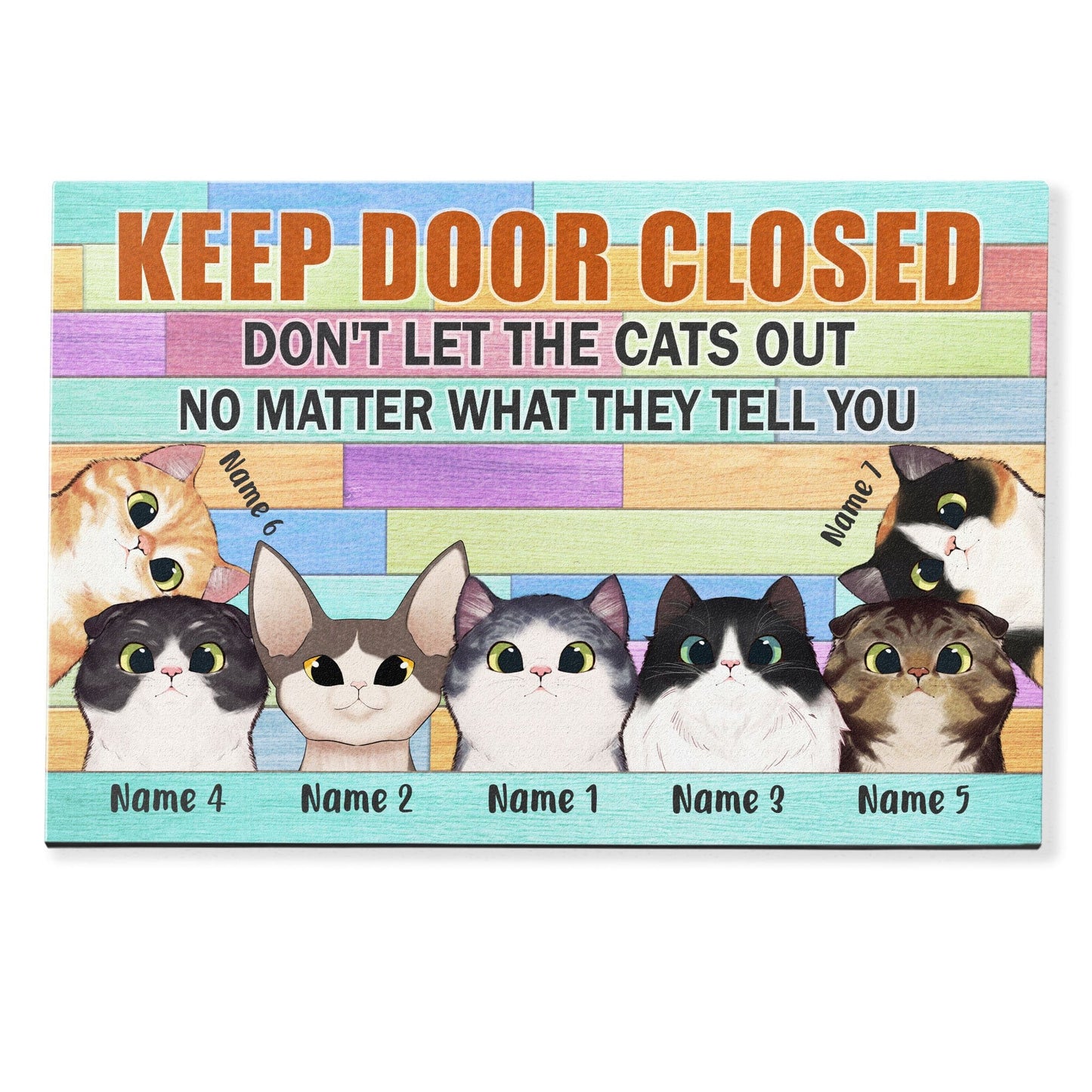 Keep Door Closed Don't Let The Cats Out, Cat Custom Doormat, Gift For Cat Lovers-PRINTS10