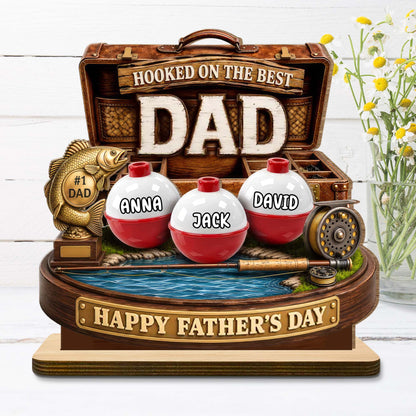 Personalized Fishing Dad Wood Plaque personalization view for Dad