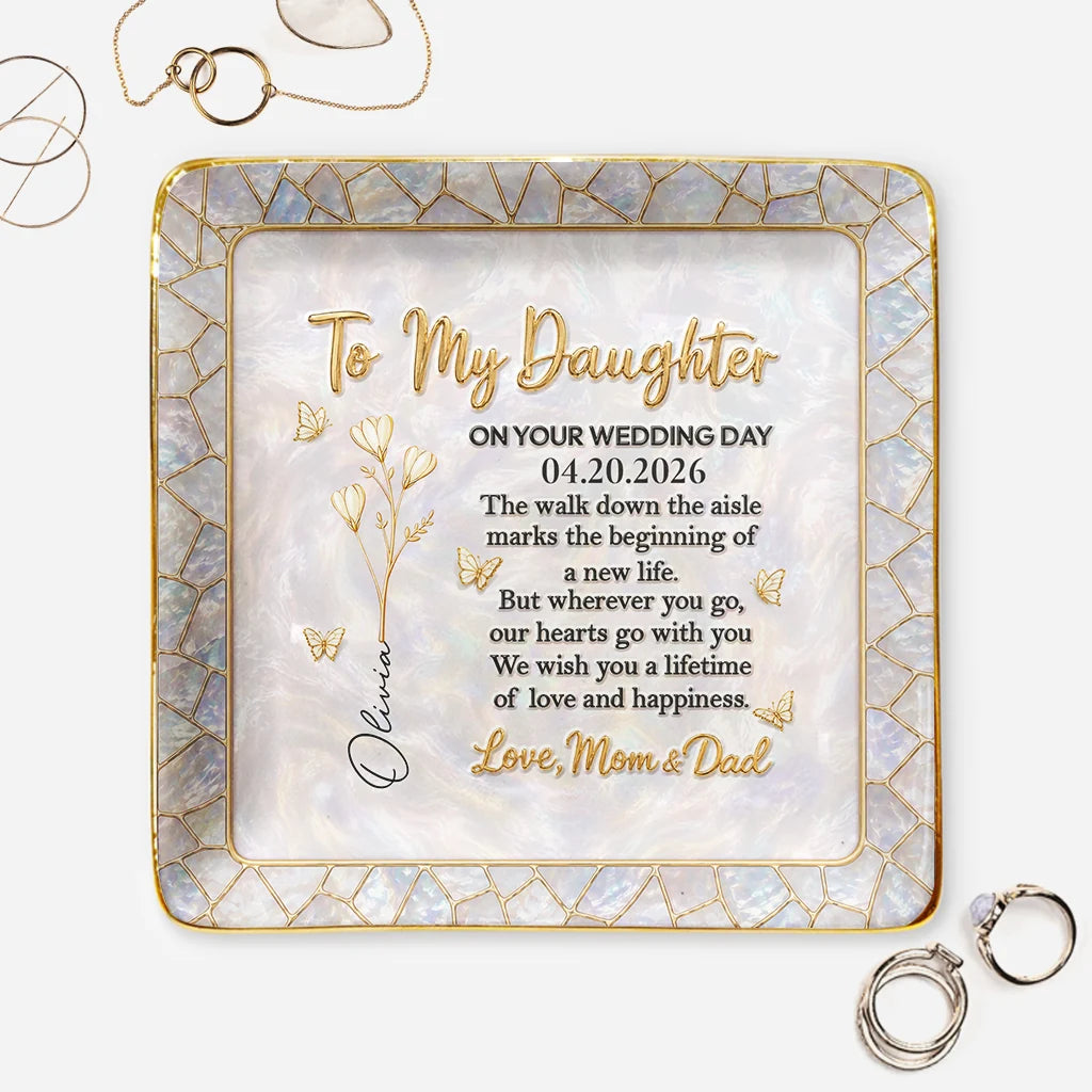 "On Your Wedding Day" Jewelry Dish - Personalized Bridal Gift for Daughter Granddaughter