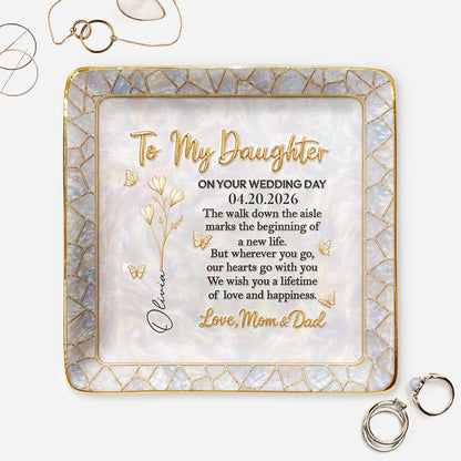 "On Your Wedding Day" Jewelry Dish - Personalized Bridal Gift for Daughter Granddaughter