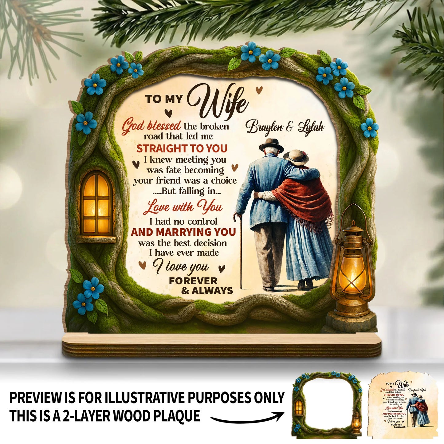 Plaque gift-ready design for Wife