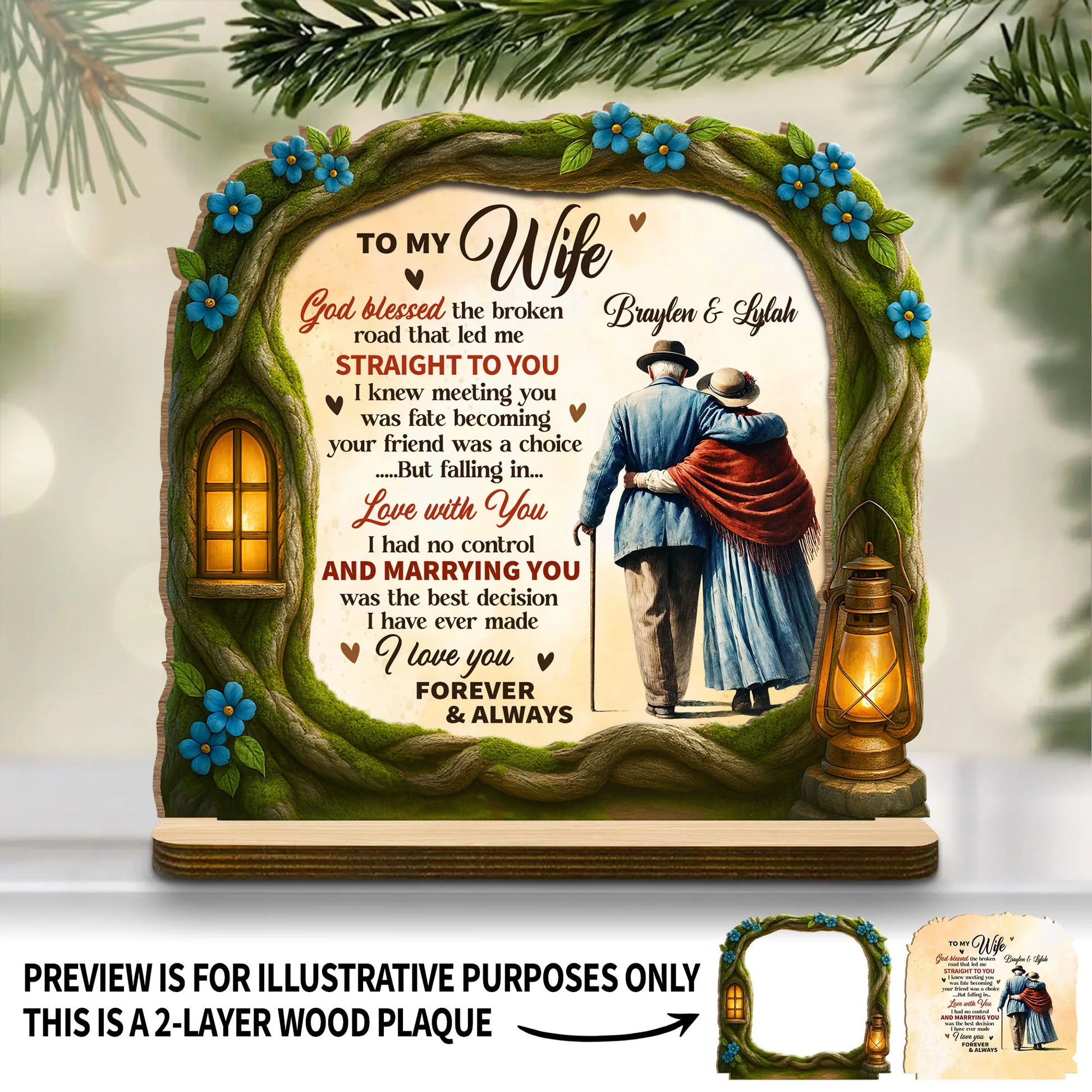 Plaque gift-ready design for Wife